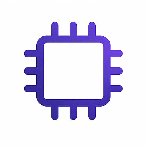 Icon representing IT management with server circuitry